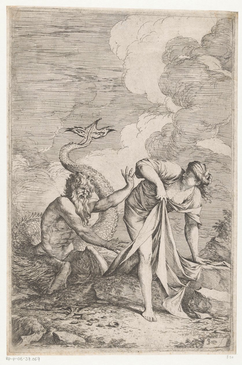 Scylla flygter fra Glaucus af Salvator Rosa