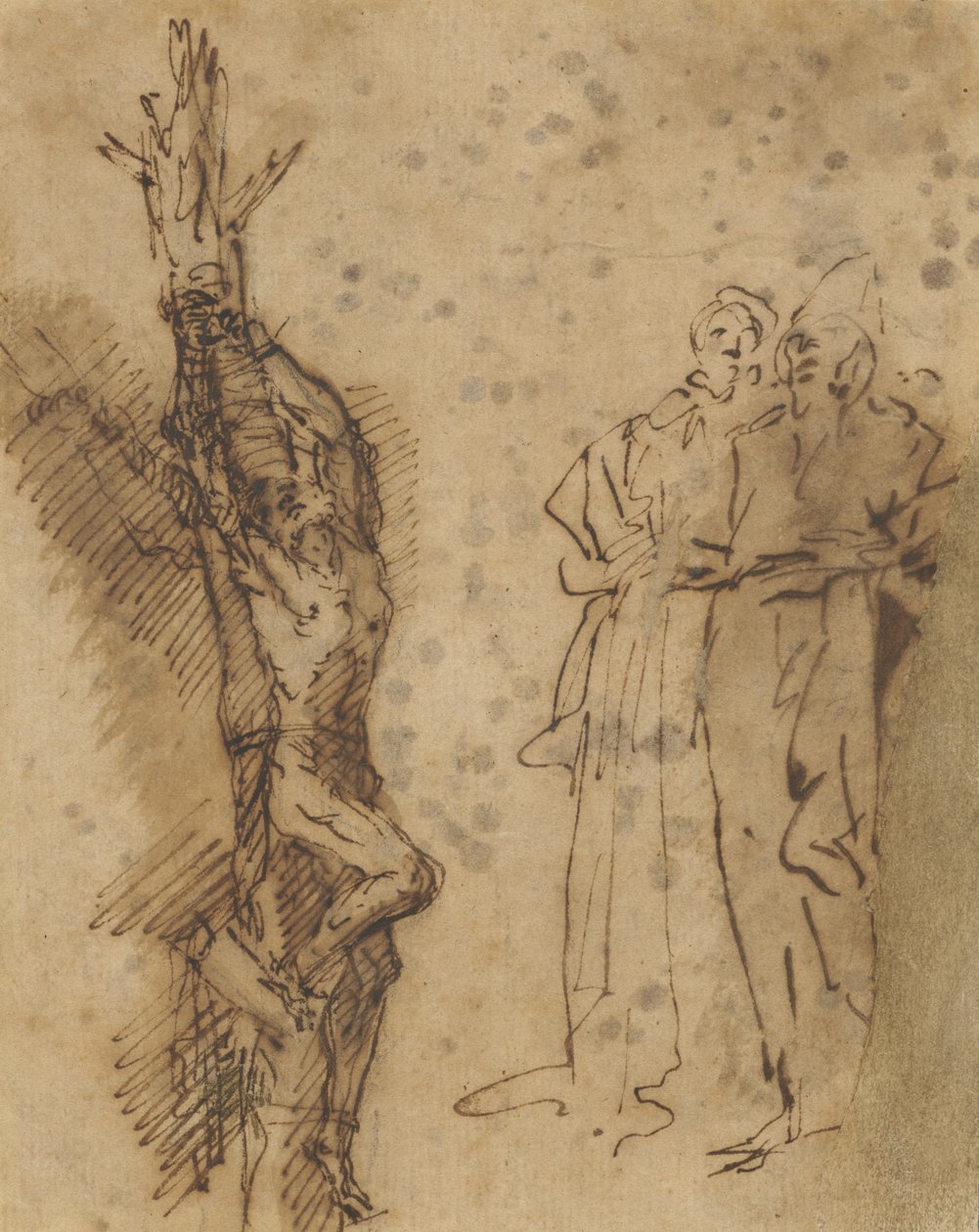 Studerer du for Polykrates? Korsfæstelse, c.1662 af Salvator Rosa