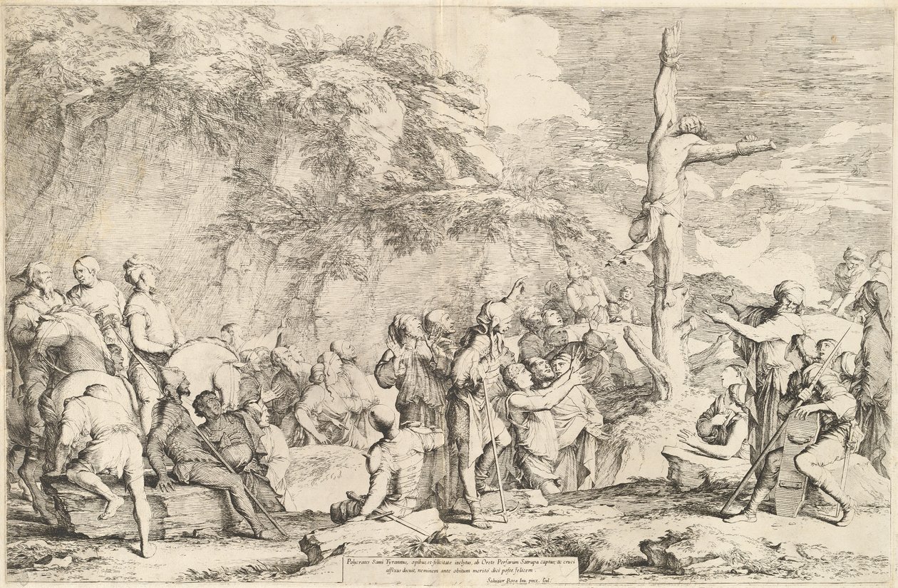 Korsfæstelsen af Polykrates af Salvator Rosa
