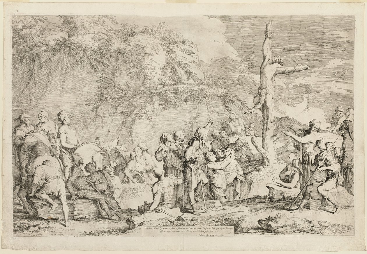 Korsfæstelsen af Polykrates af Salvator Rosa