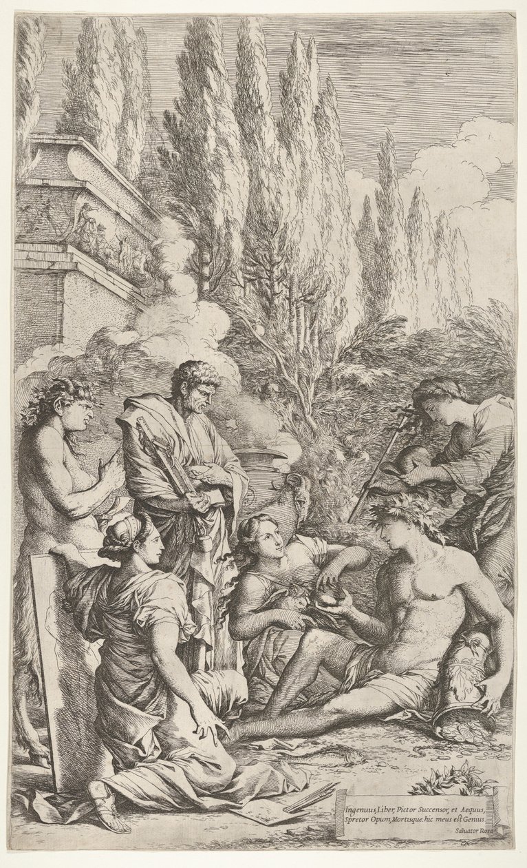 The Genius of Salvator Rosa, ca. 1662. af Salvator Rosa