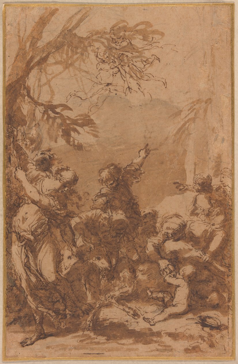 Opdragelsen af Jupiter af Salvator Rosa