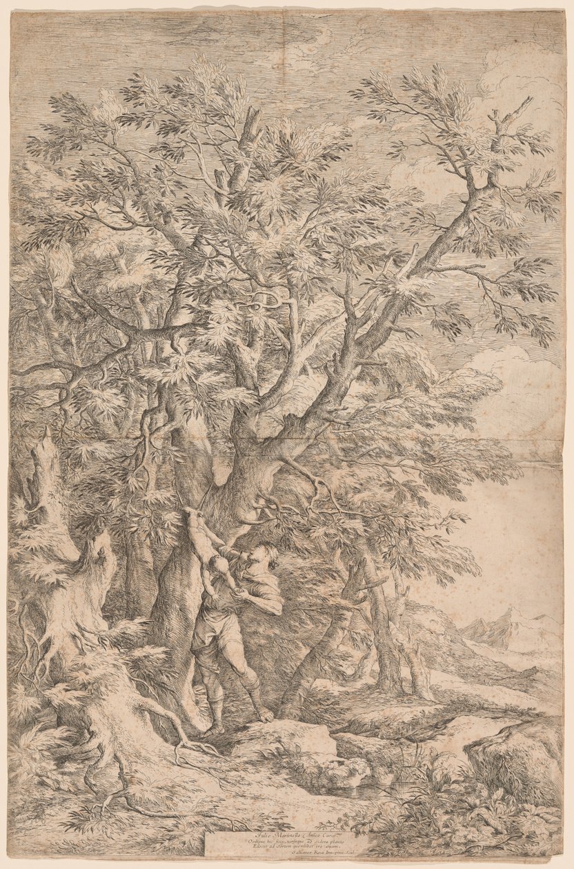 Redningen af det spæde Ødipus af Salvator Rosa