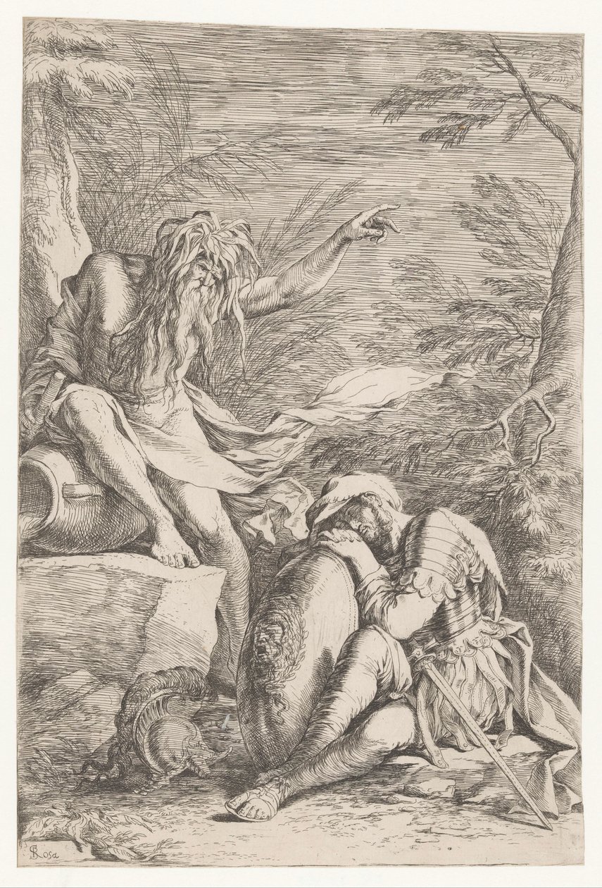 Tiberinus viser sig for Æneas af Salvator Rosa