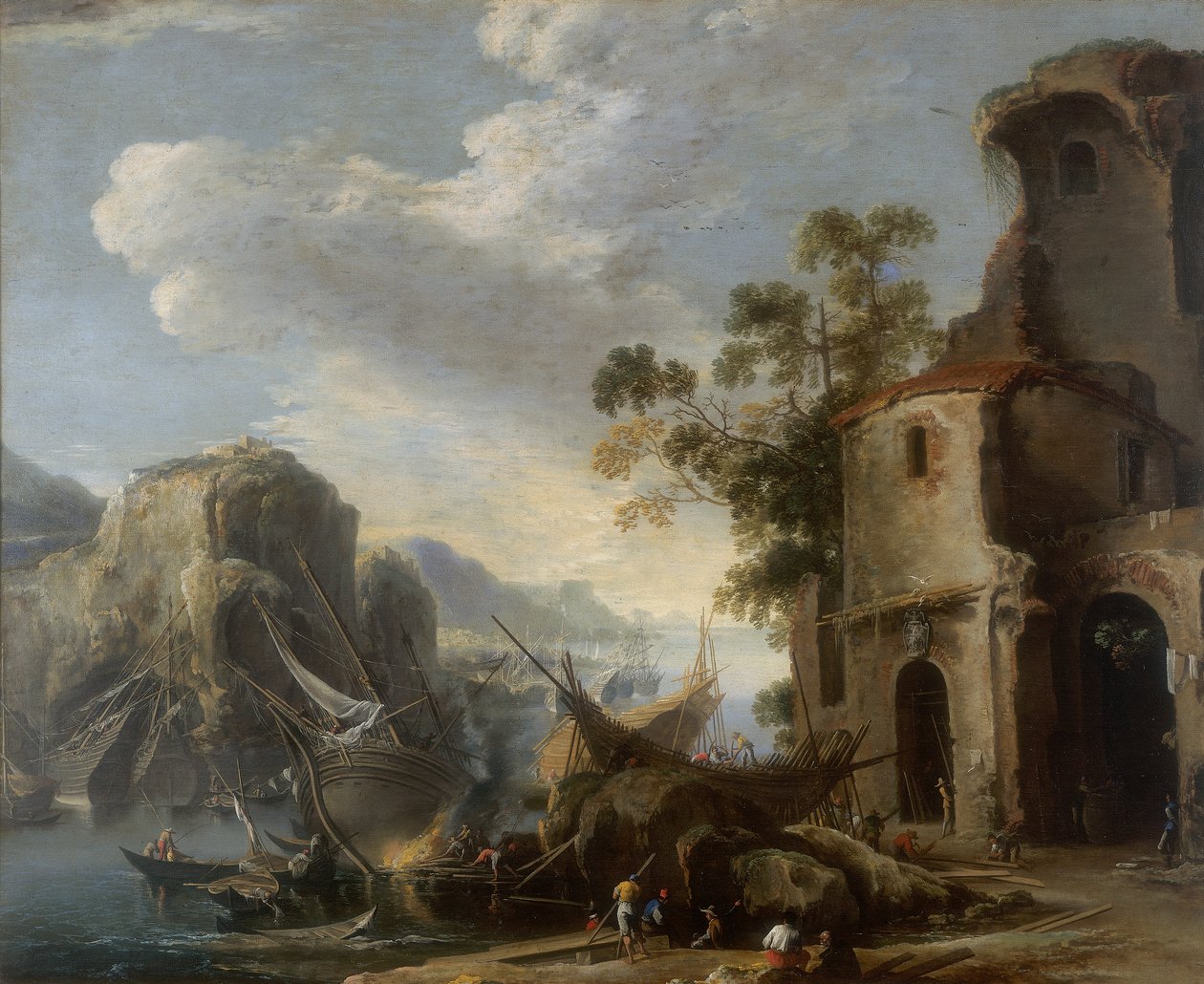 Udsigt over en bugt, værk af Salvatore Rosa, konserveret på Galleria Estense i Modena af Salvator Rosa
