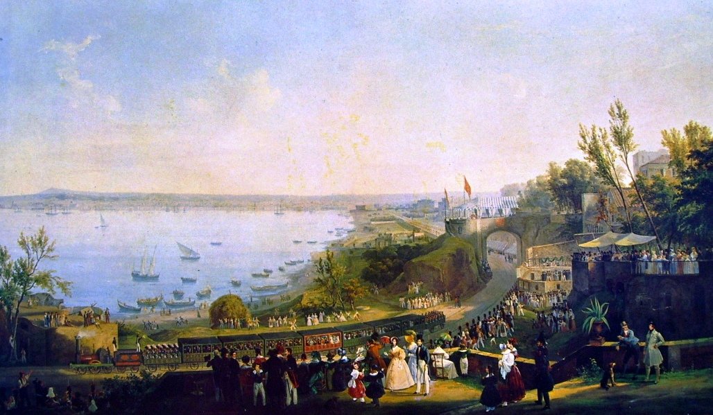 Indvielse af Napoli-Portici jernbane, 1840. af Salvatore Fergola