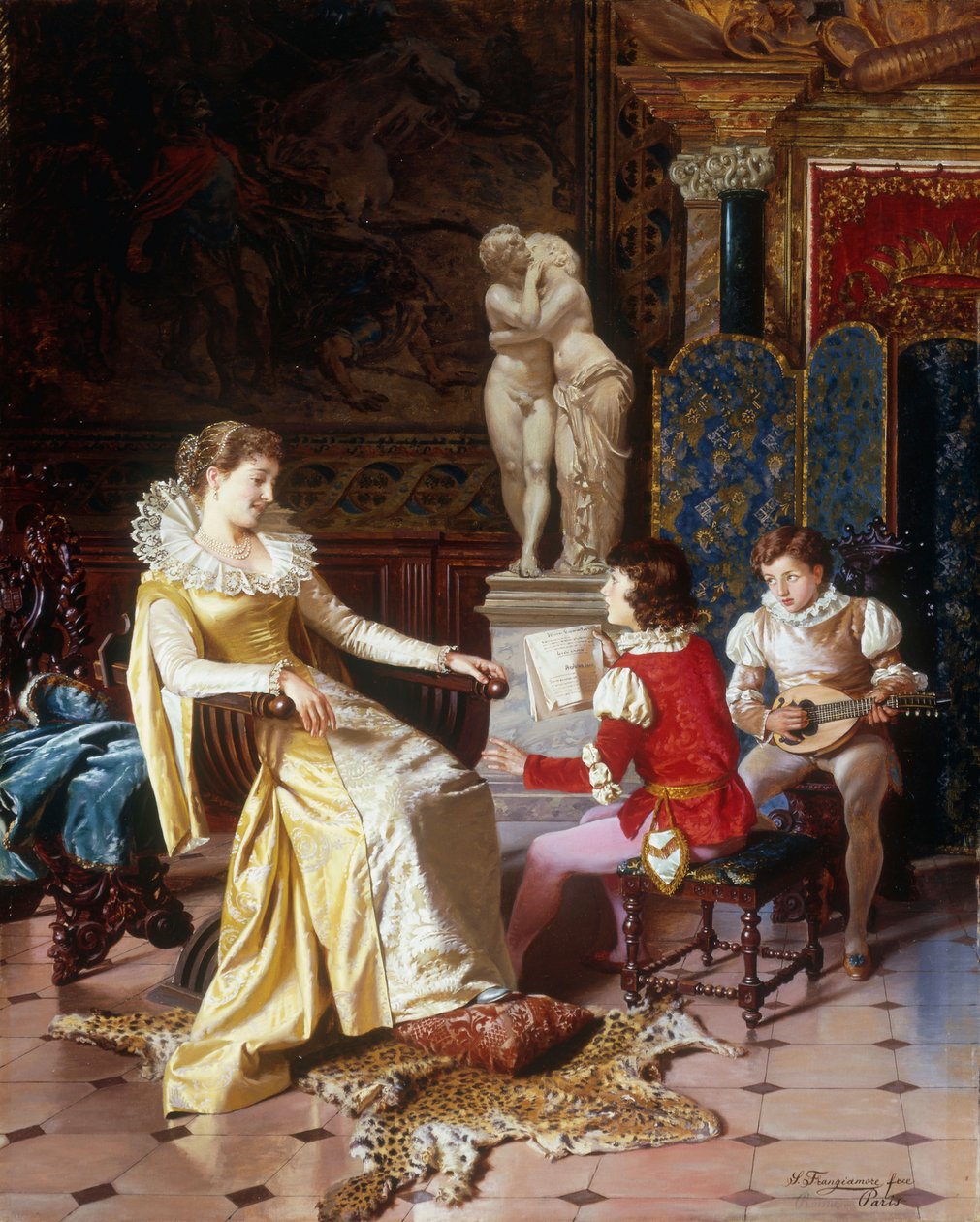 Isabella Orsini lytter til Sons of the Tasso, ca. 1897 af Salvatore Frangiamore