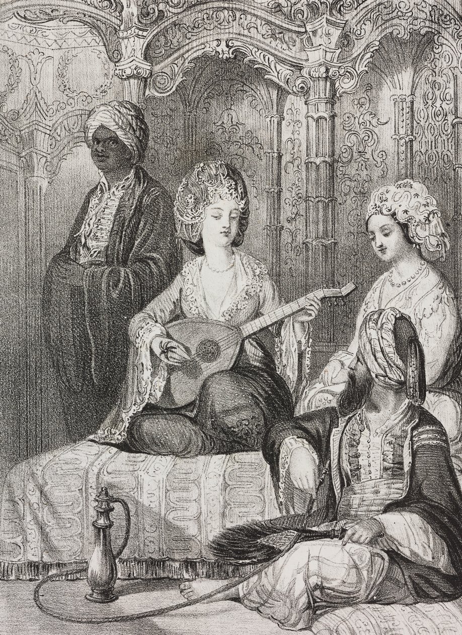 Harem i øst, litografi af Salvatore Puglia fra Poliorama Pittoresco, nr. 2, 19. august af Salvatore Puglia