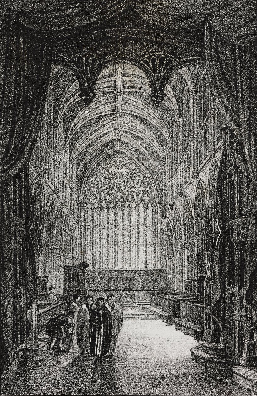 Interiør af Carlisle Cathedral, Storbritannien, litografi af Salvatore Puglia fra Poliorama Pittoresco, nr. 25, 25. januar af Salvatore Puglia