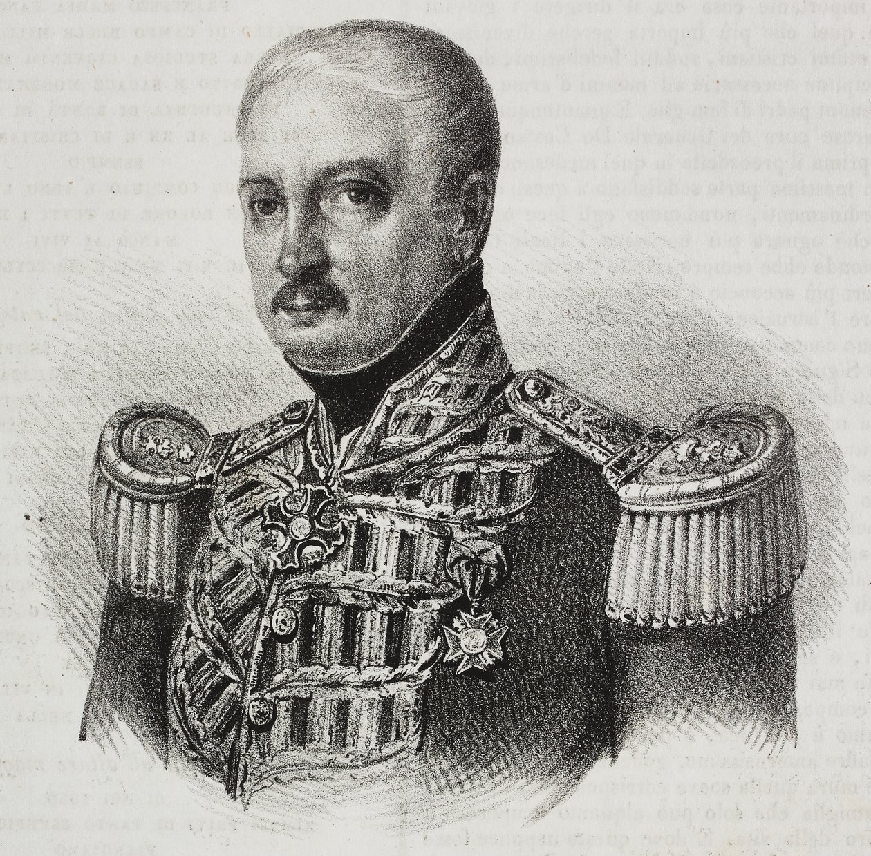 Portræt af marskal Francesco Maria Tanchi (1773-1843), litografi af Salvatore Puglia fra Poliorama Pittoresco, nr. 46, 24. juni af Salvatore Puglia