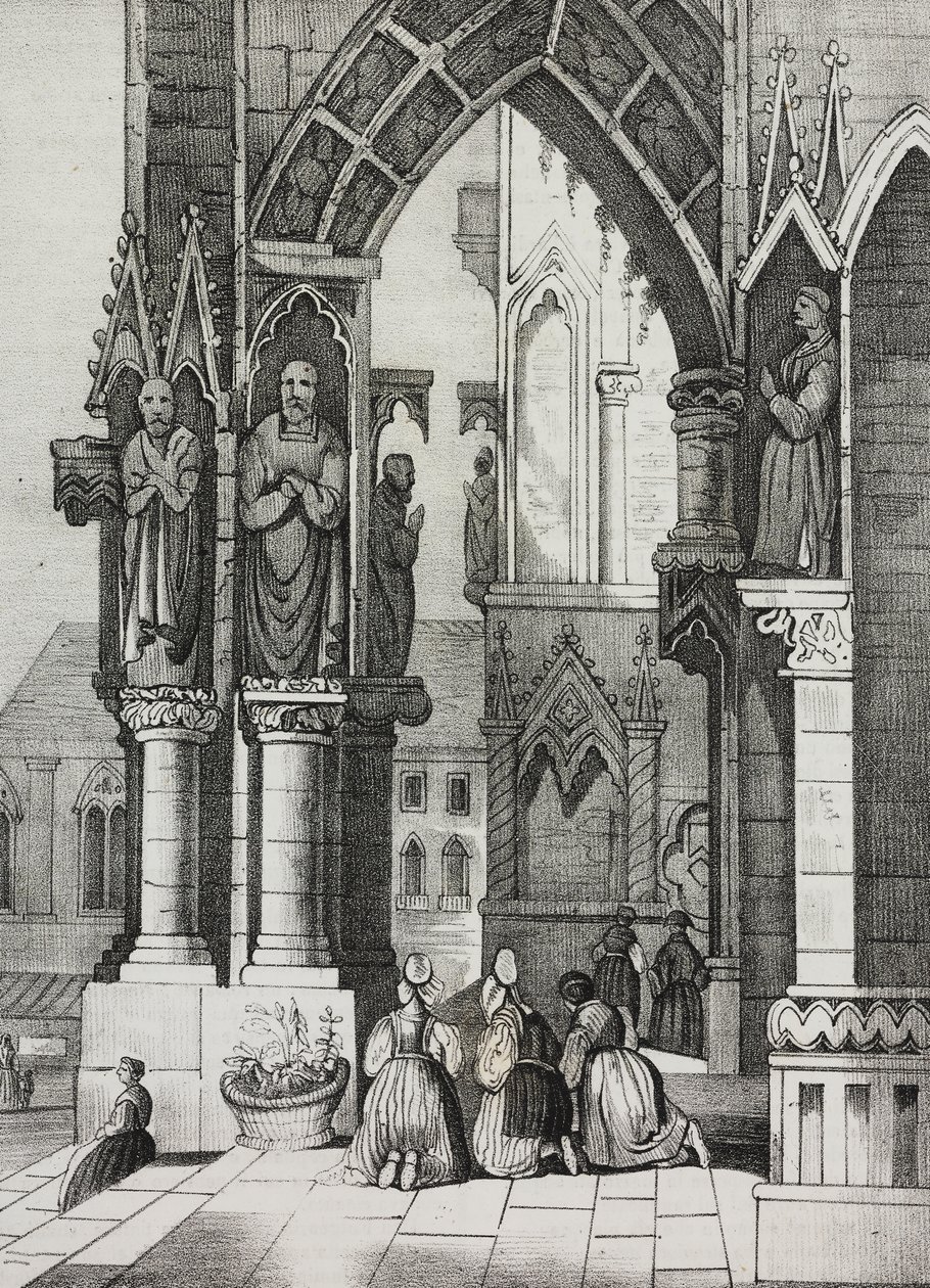Regensburg Cathedral, Tyskland, litografi af Salvatore Puglia fra Poliorama Pittoresco, n 12, 30 oktober af Salvatore Puglia