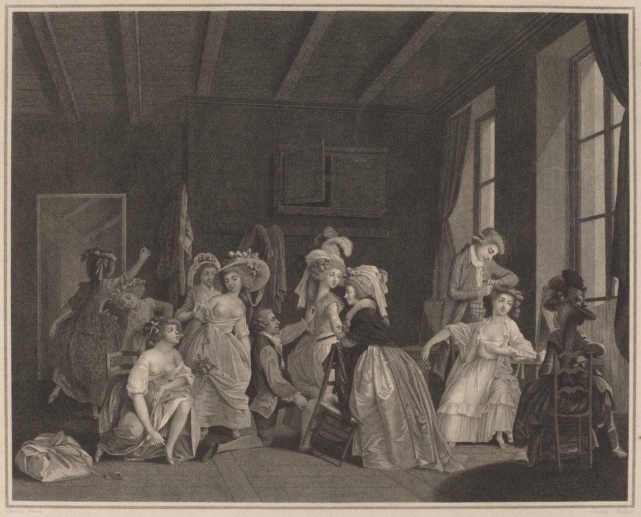 Forberedelserne til Balletten af Salvatore Tresca after Nicolas Lavreince