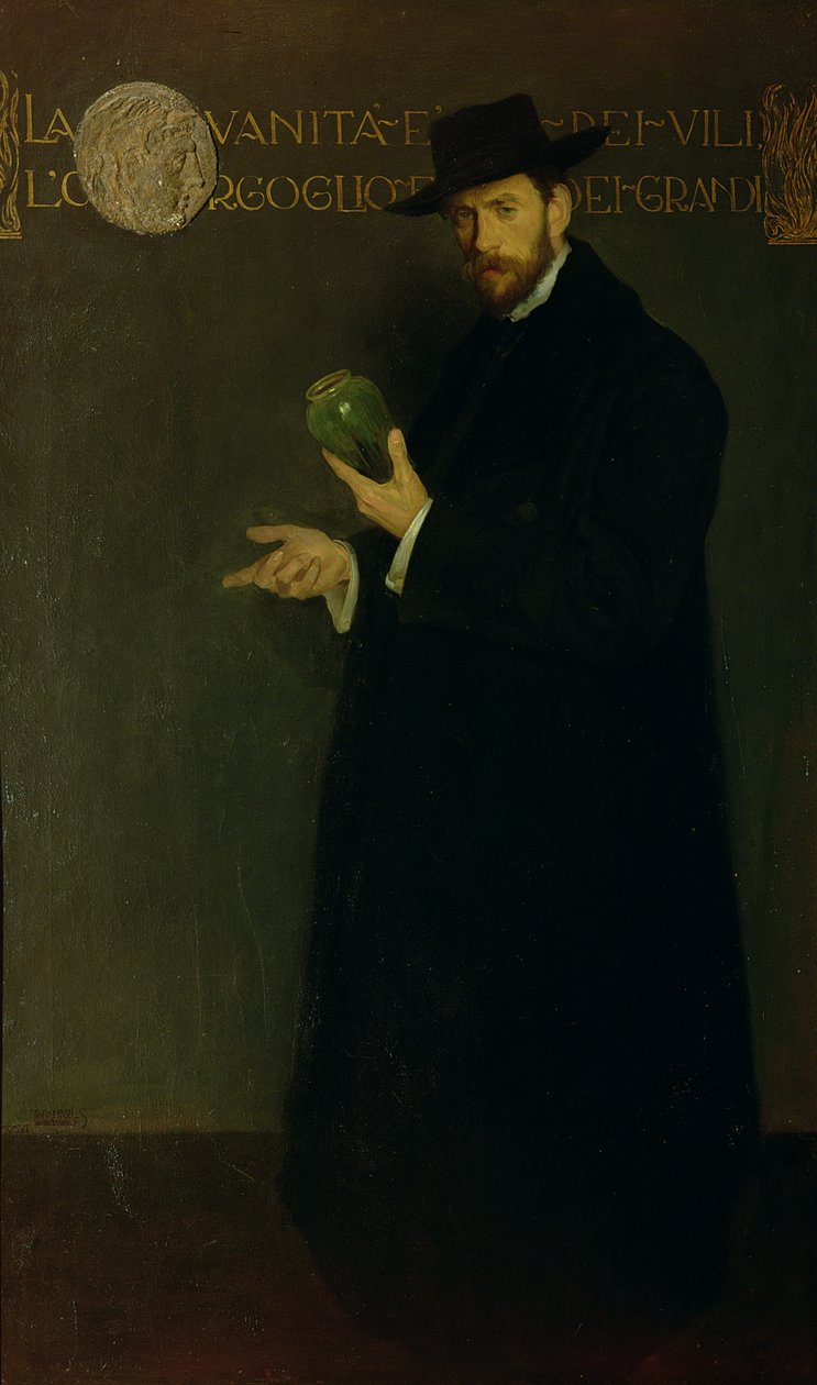 Portræt af Galileo Chini (1873-1956) (olie på lærred) af Salvino Tofanari