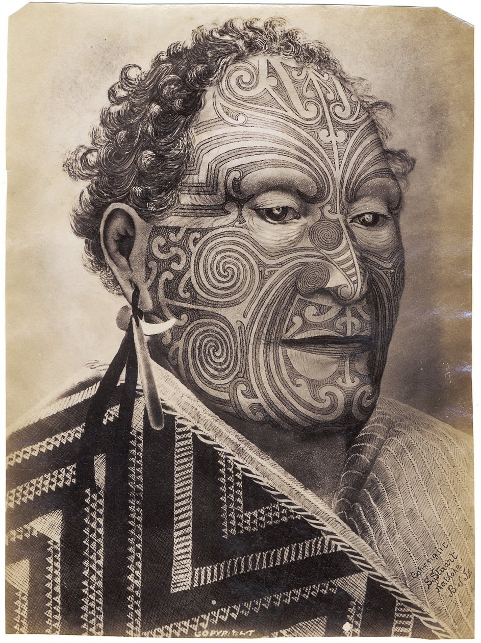 Tamati Waka Nene, ca. 1880 (albumtryk) af Sam Stuart