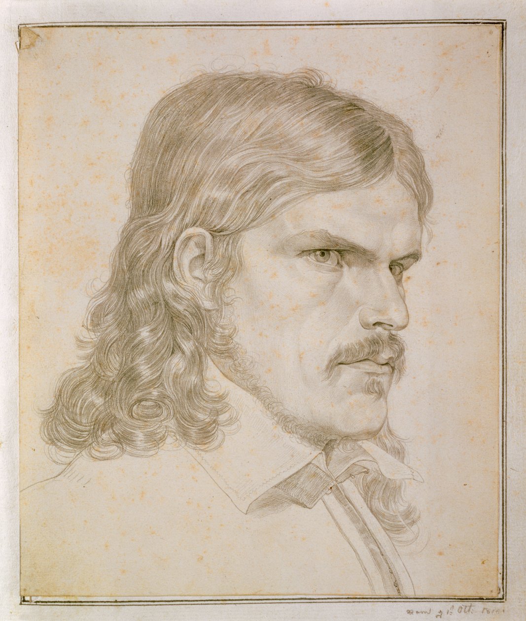 Portræt af Friedrich Ruckert, 1816 (papir på blyant) af Samuel Amsler