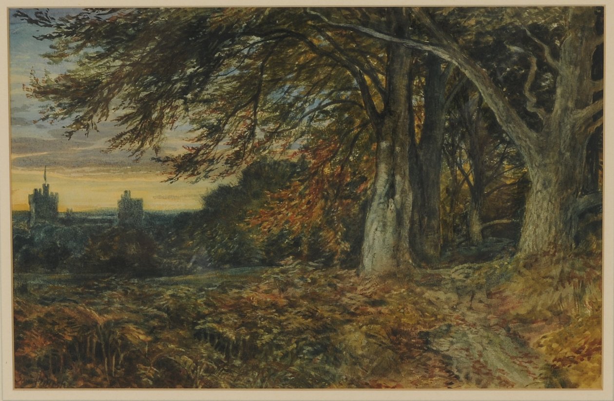Naworth Castle, 1840-45 (wc på papir) af Samuel Bough