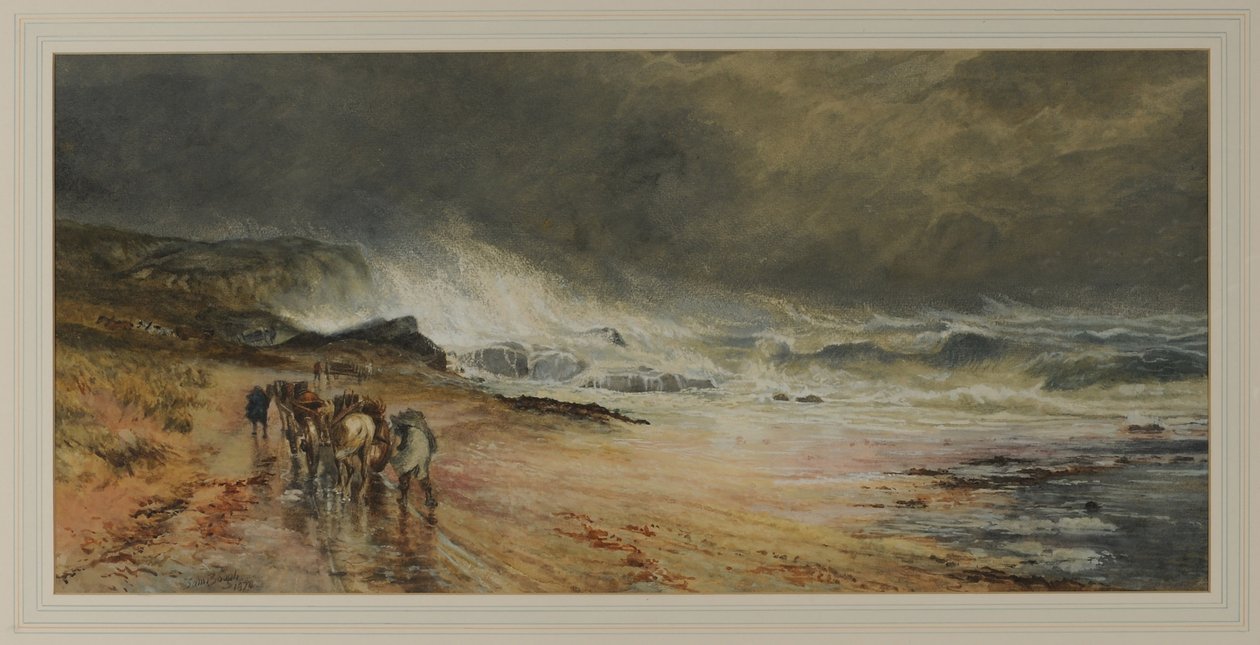 Storm on the Firth, 1874 (wc på papir) af Samuel Bough