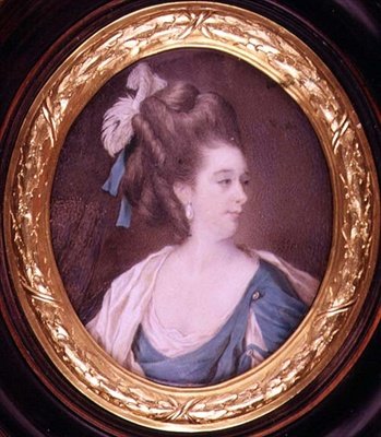 Fru Yates, en skuespillerinde, 1776, (miniature) af Samuel Codes