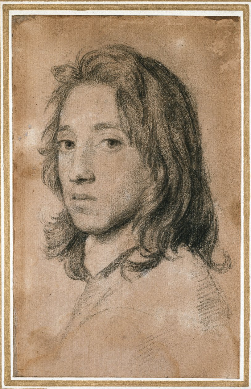 Portræt af Thomas Alcock, 1600-tallet (kridt på papir) af Samuel Cooper