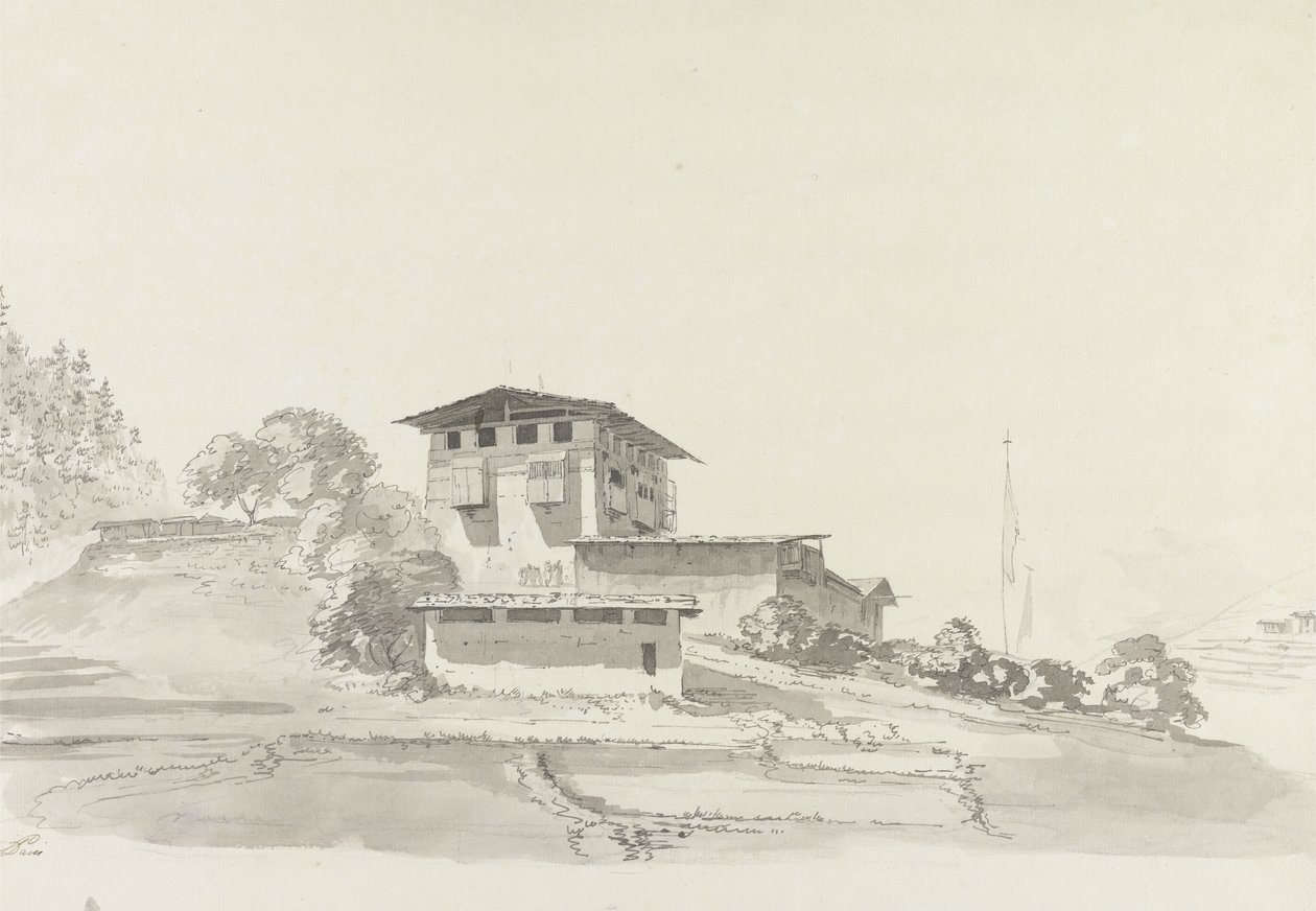 Wankaka, Uganda 1783 (wc & grafit på papir) af Samuel Davis