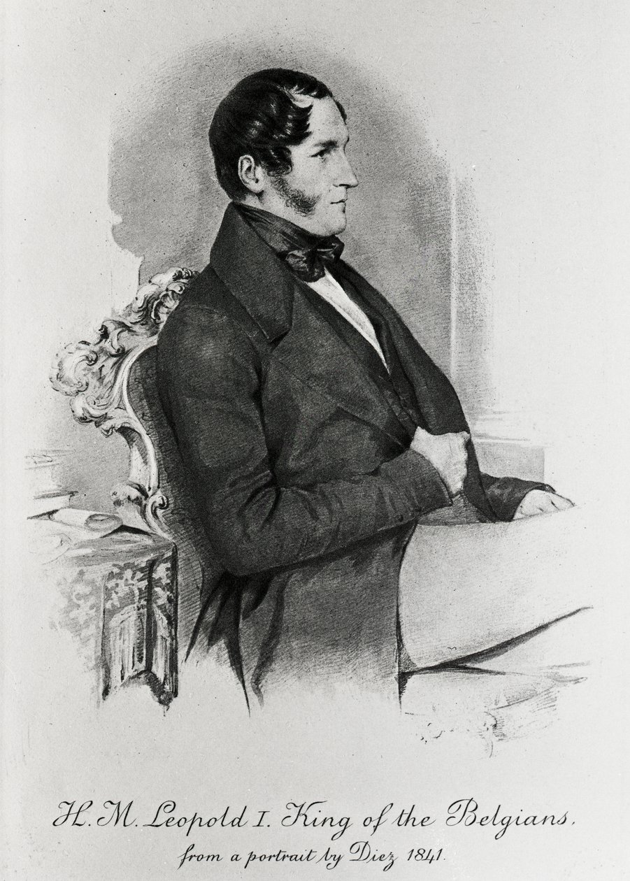 Leopold I, konge af belgierne, efter et portræt fra 1840 af Samuel Diez