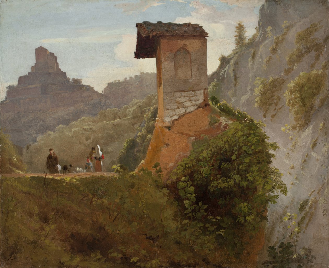 Skitse til Jomfruens kapel i Subiaco, 1830 (se også 250047) af Samuel Finley Breese Morse