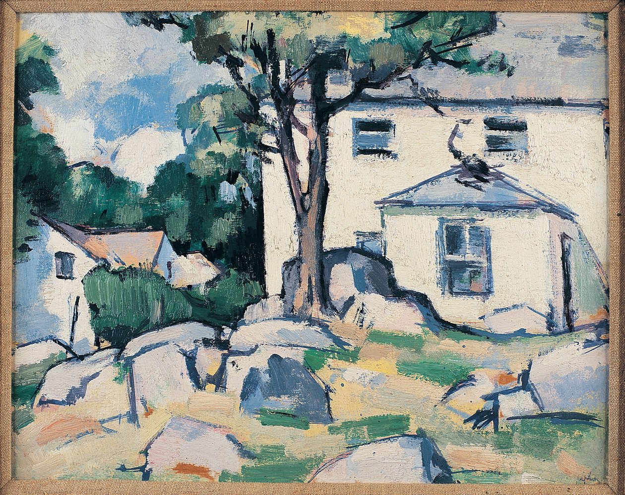 Landskab med hus af Samuel John Peploe