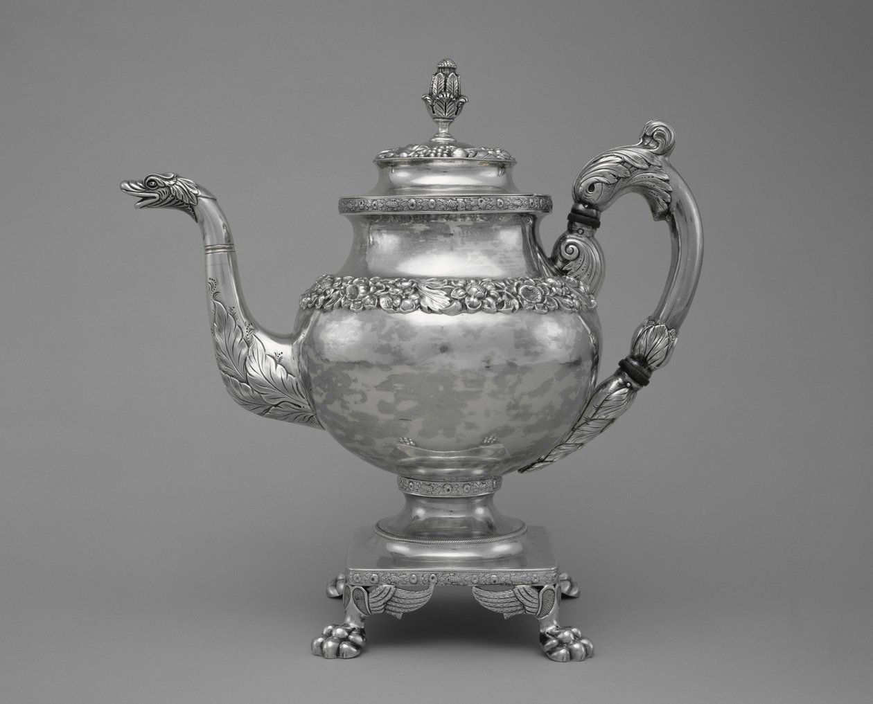 Kaffekande, del af en te- og kaffeservice, 1824-27 (sølv) af Samuel Kirk