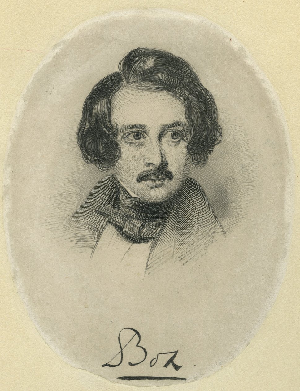 Charles Dickens, graveret af Boz af Samuel Lawrence
