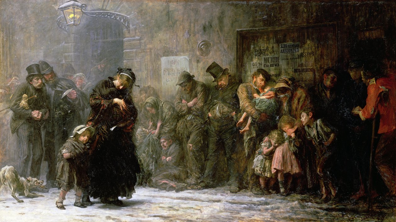 Ansøgere om optagelse i en afslappet afdeling, 1874 af Samuel Luke Fildes