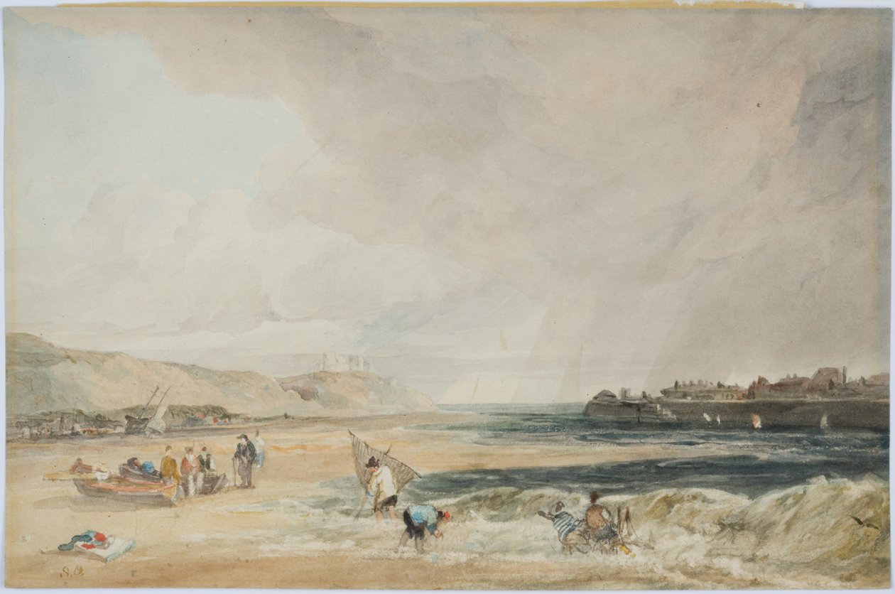 Whitby Castle (blyant og wc på papir) af Samuel Owen