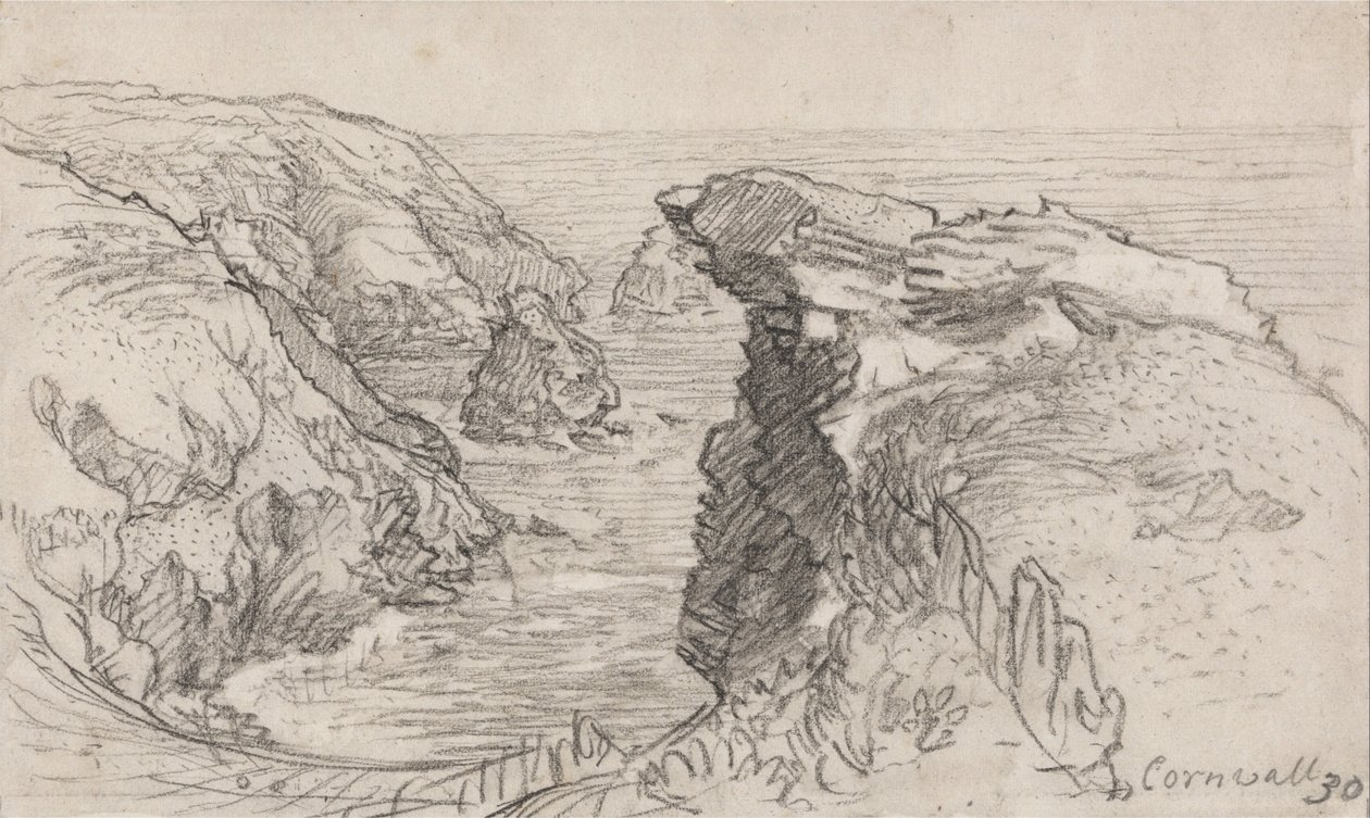 En side fra en Cornish Skitsebog- Cornwall 30 af Samuel Palmer