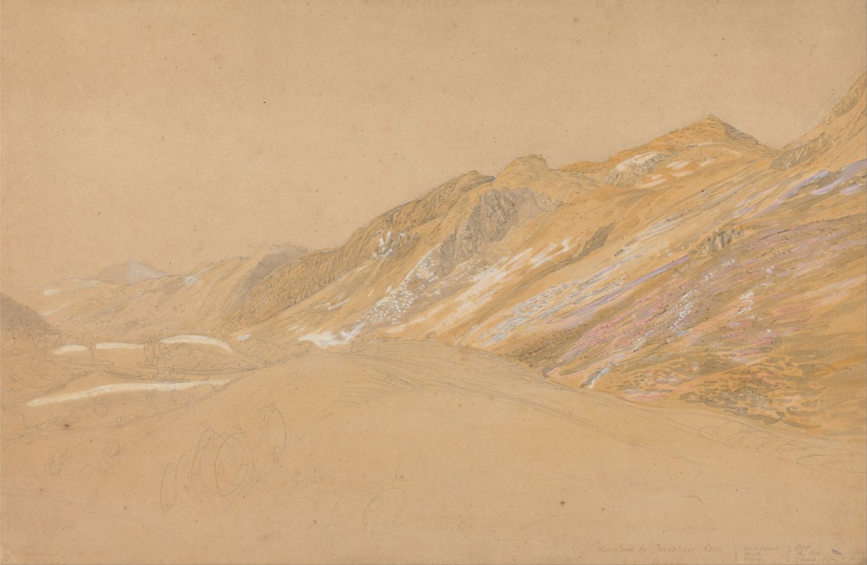 Bjerge ved de rejsende i nærheden af Dolgelly af Samuel Palmer