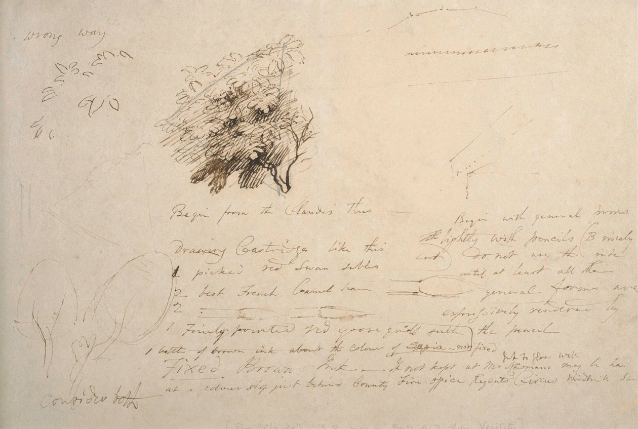 Notebookblad nr. 114 af Samuel Palmer