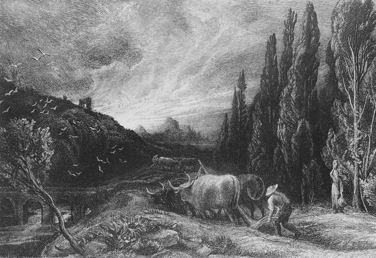 The Early Ploughman, 186179 af Samuel Palmer