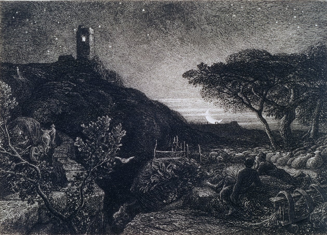 Det ensomme tårn, 1879 af Samuel Palmer