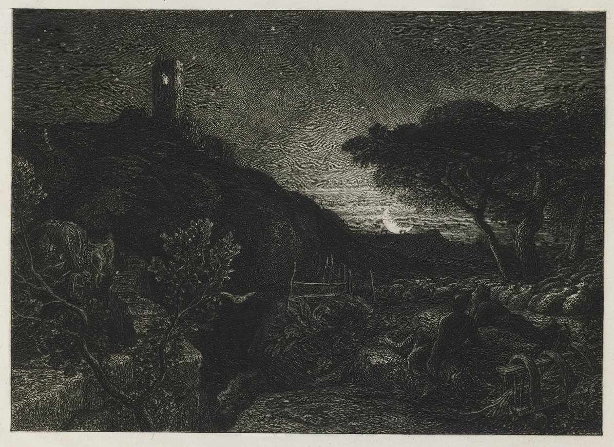 Det ensomme tårn, 1879 af Samuel Palmer