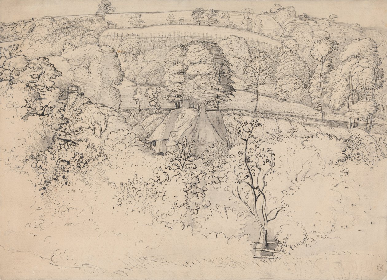 The Primitive Cottage, Shoreham af Samuel Palmer