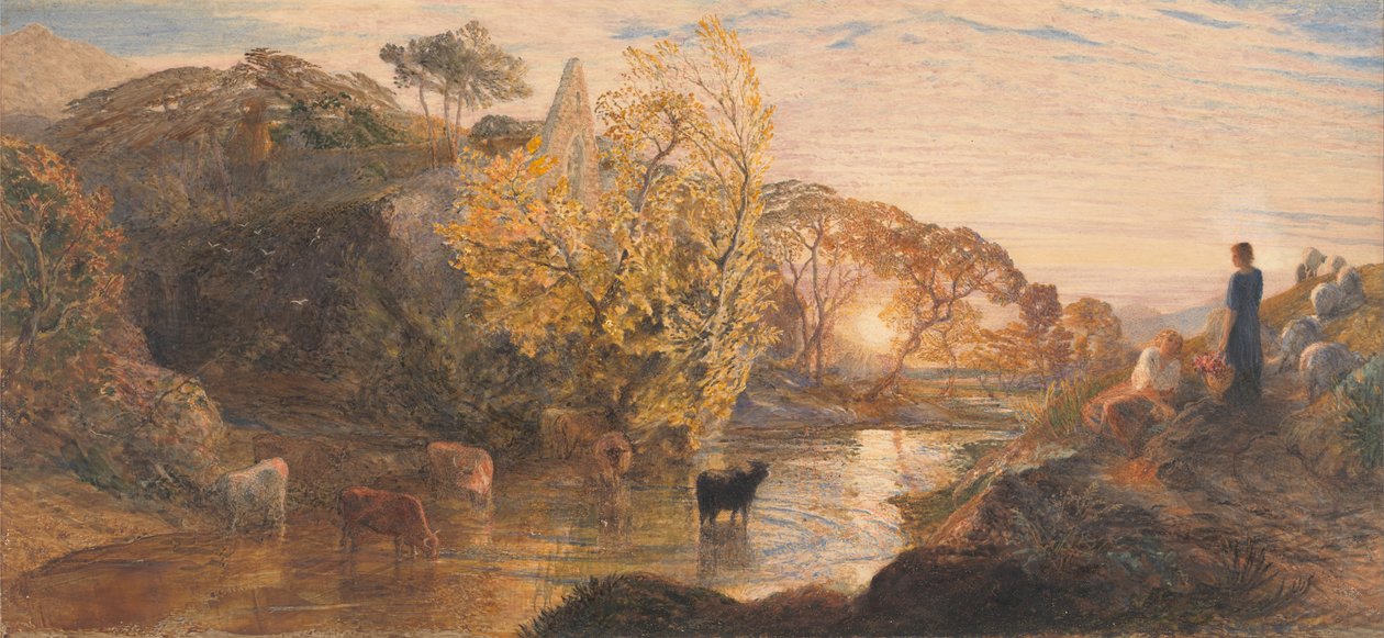 Tintern Abbey ved solnedgang af Samuel Palmer