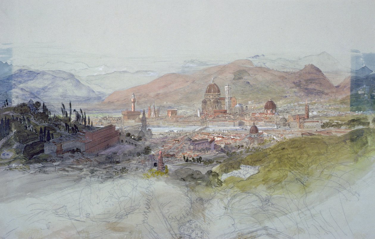 Udsigt over Firenze, 1837-39 af Samuel Palmer