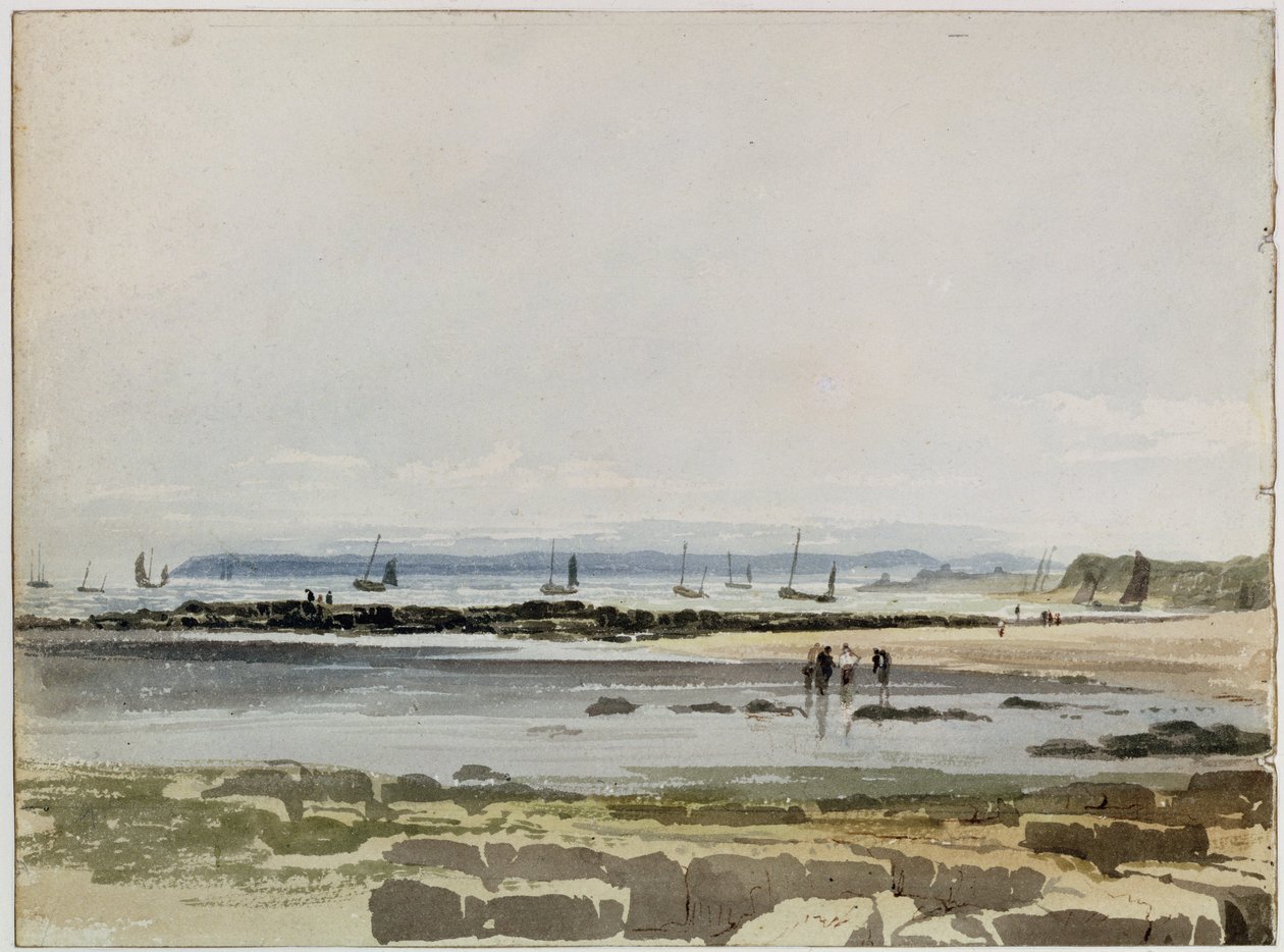 Strandscene af Samuel Prout