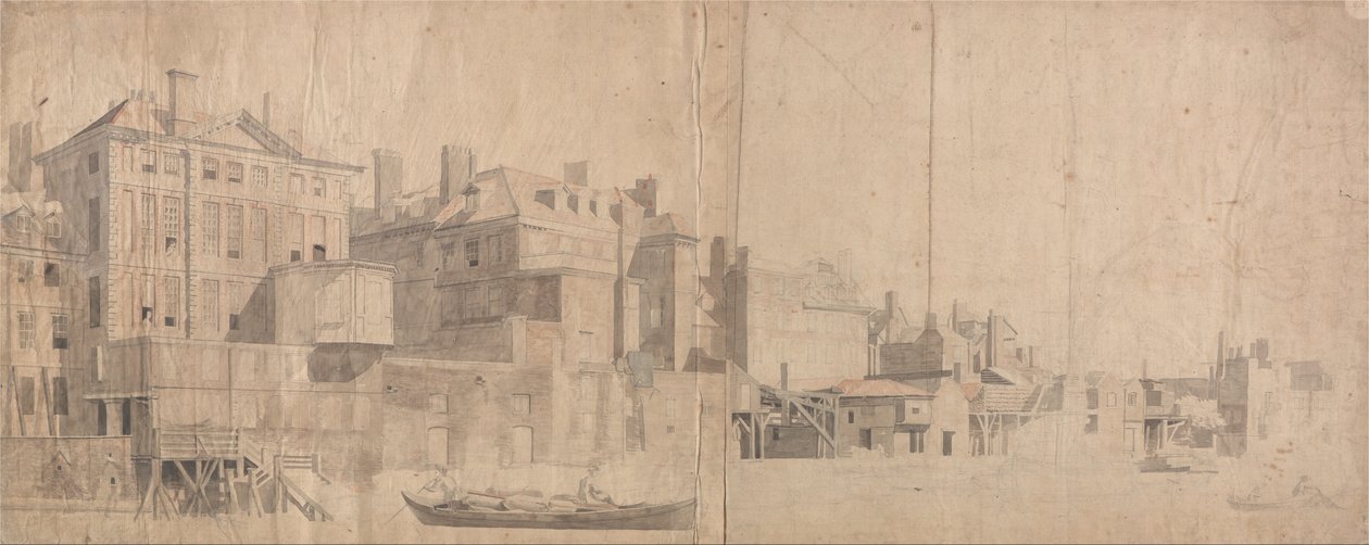 Et byhus på Themsen af Samuel Scott