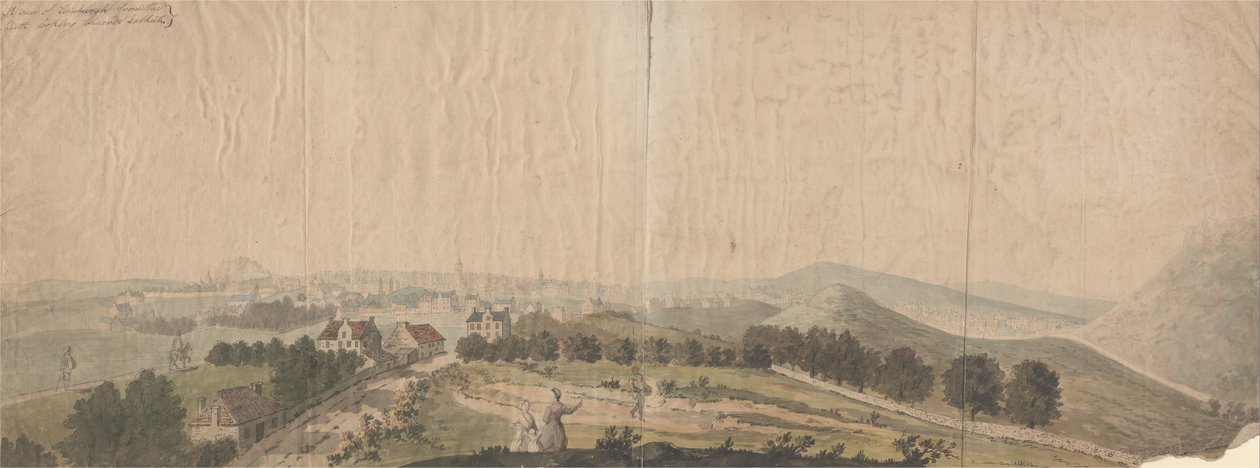 En udsigt over Edinburgh fra syd med udsigt mod Dalkeith af Samuel Scott