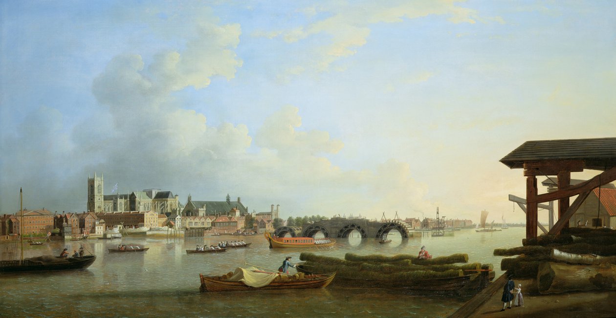 Bygningen af Westminster Bridge, 1749 af Samuel Scott