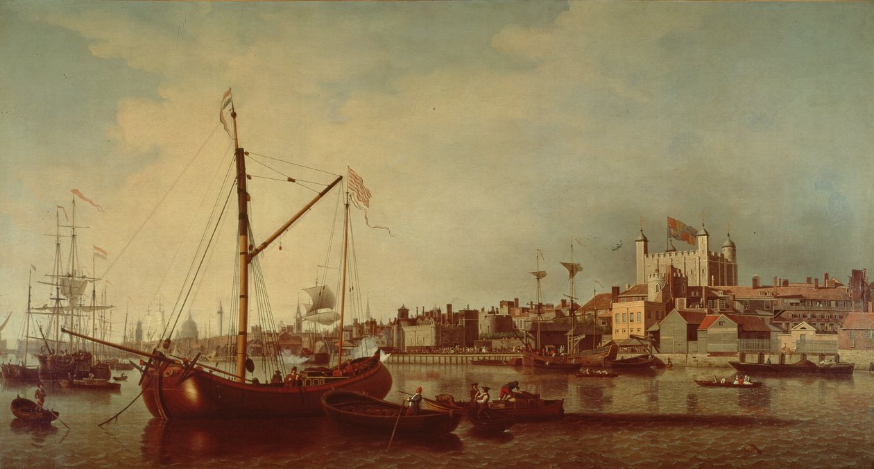 Tower of London fra Themsen af Samuel Scott
