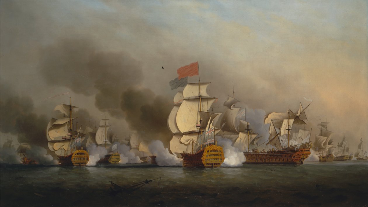 Viceadmiral Sir George Ansons Sejr ud for Cape Finisterre af Samuel Scott