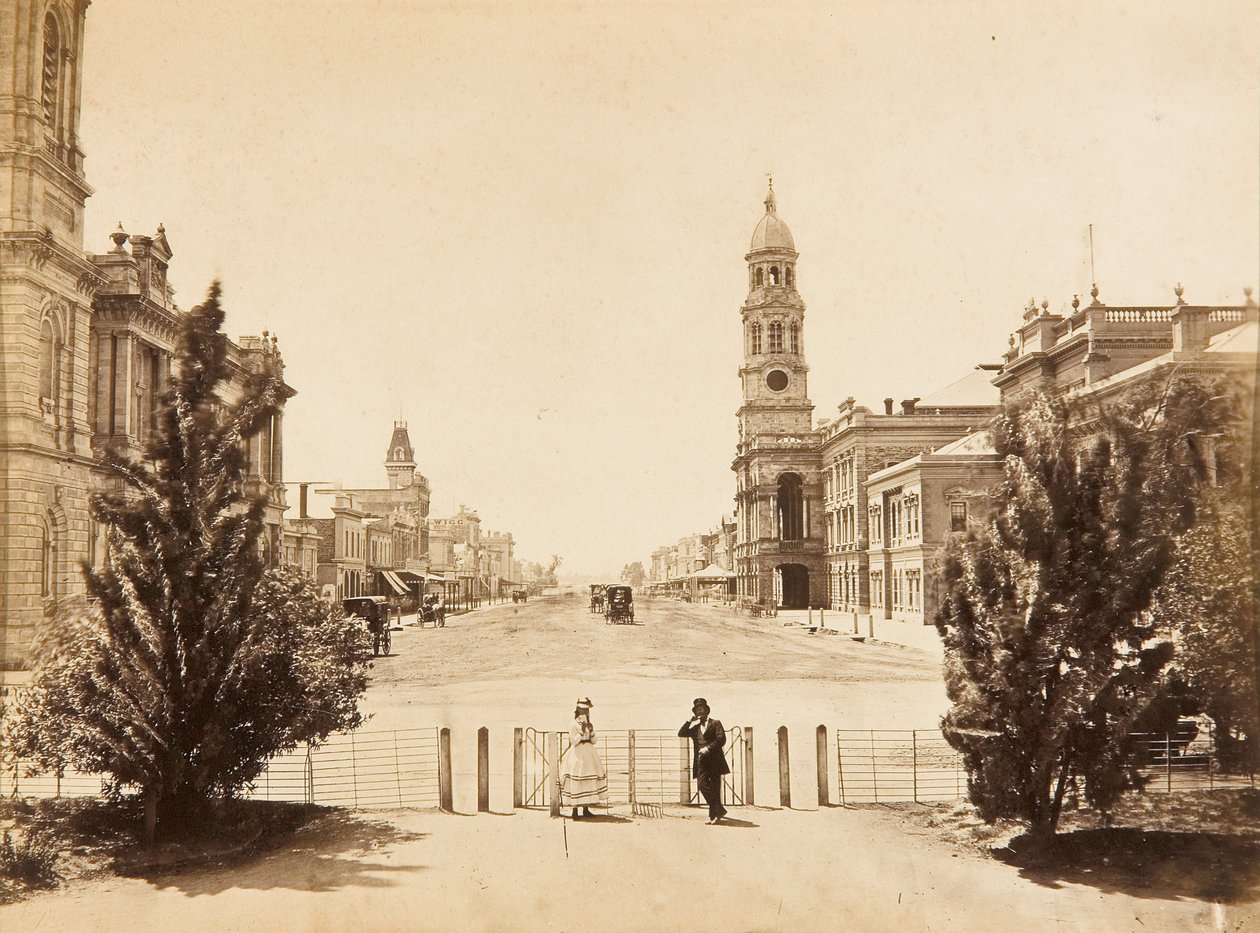 King William Street Adelaide, med udsigt mod nord fra Victoria Square af Samuel Sweet