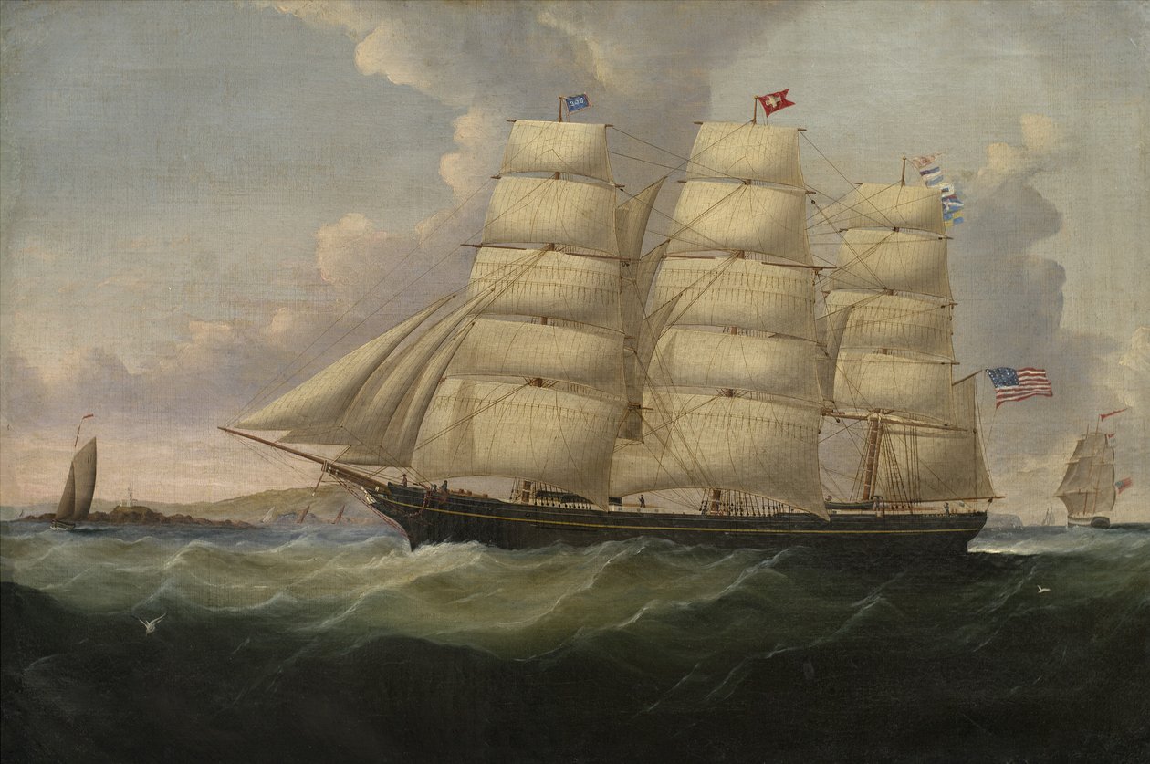 Handelsskib Robert L. Lane, 1850 olie på lærred af Samuel Walters