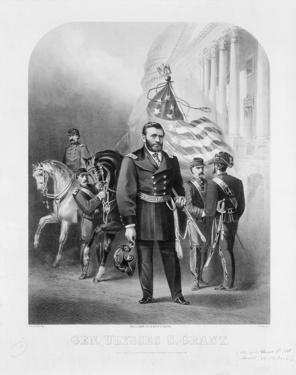 General Ulysses S. Grant ved U.S. Capitol, 1868 af Samuel after Frizzell