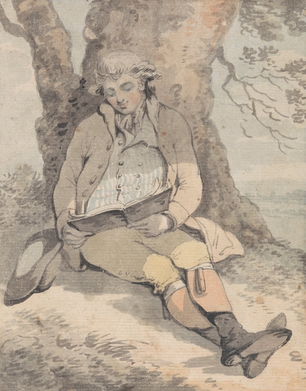P. Wilkinson Esq. At sidde i skyggen af en eg og lære at fløjte af Samuel Alken